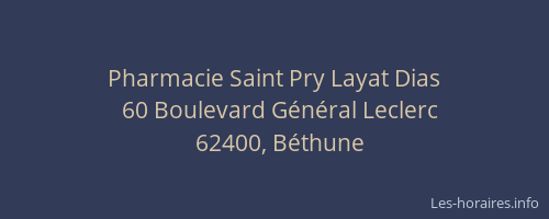 Pharmacie Saint Pry Layat Dias