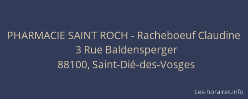 PHARMACIE SAINT ROCH - Racheboeuf Claudine