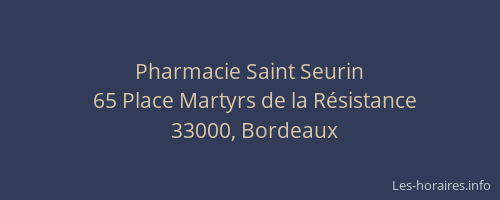 Pharmacie Saint Seurin