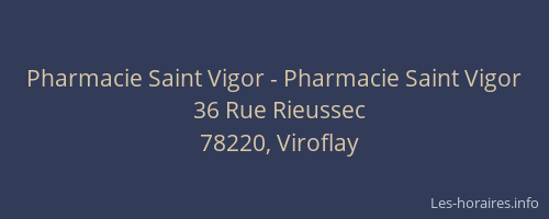 Pharmacie Saint Vigor - Pharmacie Saint Vigor