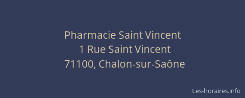 Pharmacie Saint Vincent