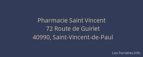 Pharmacie Saint Vincent