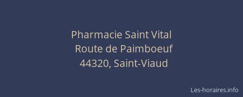 Pharmacie Saint Vital