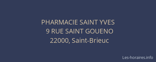 PHARMACIE SAINT YVES