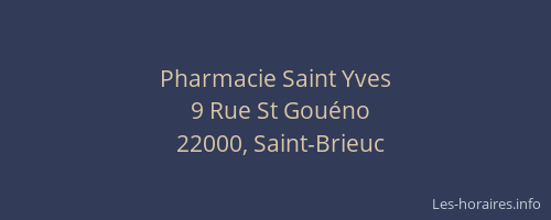 Pharmacie Saint Yves