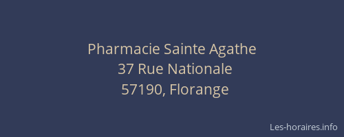 Pharmacie Sainte Agathe