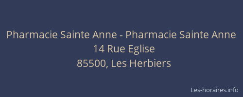 Pharmacie Sainte Anne - Pharmacie Sainte Anne