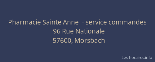 Pharmacie Sainte Anne  - service commandes