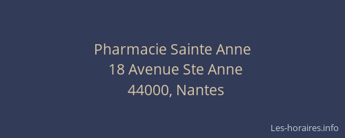 Pharmacie Sainte Anne