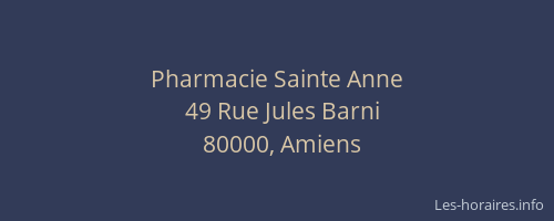 Pharmacie Sainte Anne