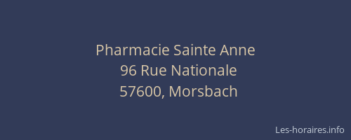 Pharmacie Sainte Anne