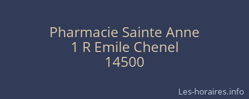 Pharmacie Sainte Anne