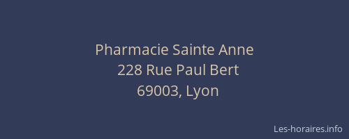 Pharmacie Sainte Anne
