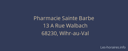 Pharmacie Sainte Barbe