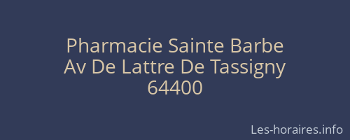 Pharmacie Sainte Barbe