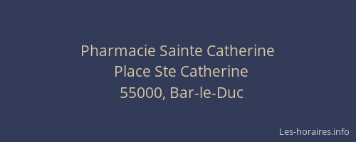 Pharmacie Sainte Catherine