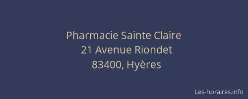 Pharmacie Sainte Claire