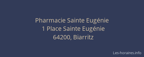 Pharmacie Sainte Eugénie