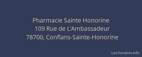 Pharmacie Sainte Honorine