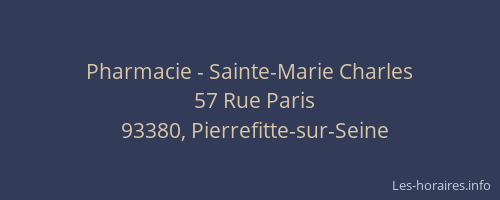 Pharmacie - Sainte-Marie Charles