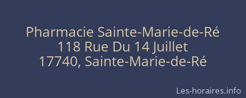 Pharmacie Sainte-Marie-de-Ré