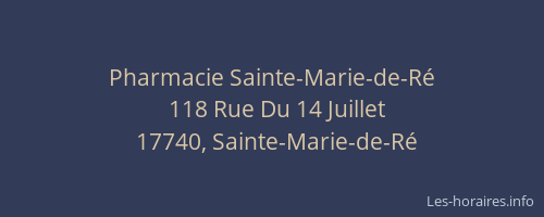 Pharmacie Sainte-Marie-de-R&eacute;