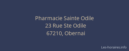 Pharmacie Sainte Odile