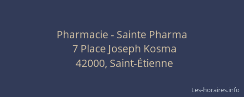 Pharmacie - Sainte Pharma