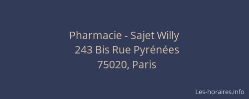 Pharmacie - Sajet Willy