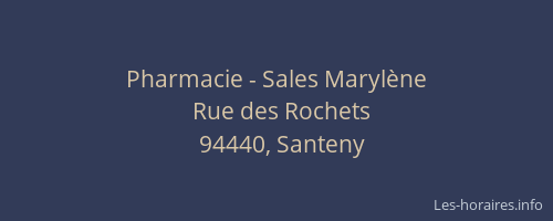 Pharmacie - Sales Marylène