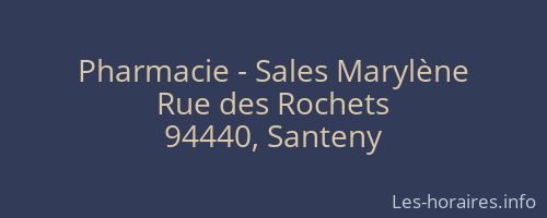 Pharmacie - Sales Marylène