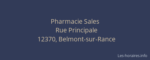Pharmacie Sales