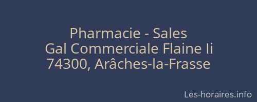 Pharmacie - Sales