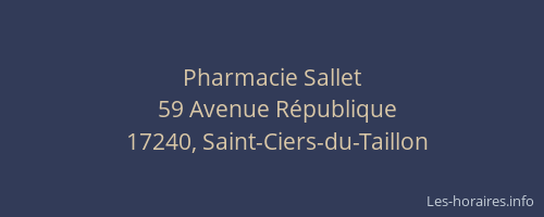 Pharmacie Sallet