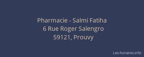 Pharmacie - Salmi Fatiha