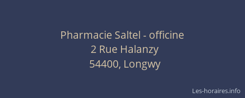 Pharmacie Saltel - officine