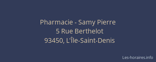 Pharmacie - Samy Pierre