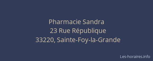 Pharmacie Sandra
