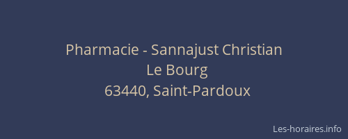 Pharmacie - Sannajust Christian