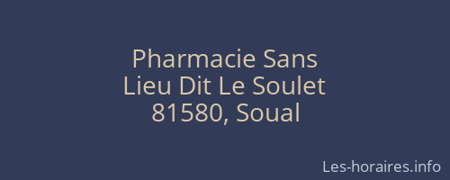 Pharmacie Sans