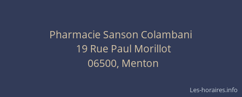 Pharmacie Sanson Colambani