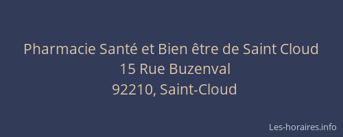 Pharmacie Santé et Bien être de Saint Cloud