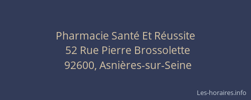 Pharmacie Santé Et Réussite