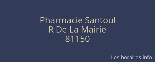 Pharmacie Santoul