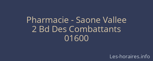 Pharmacie - Saone Vallee