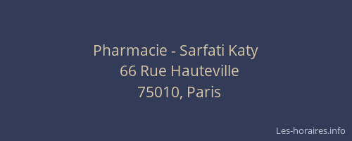 Pharmacie - Sarfati Katy