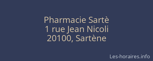 Pharmacie Sartè