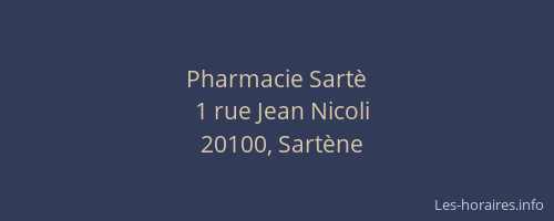 Pharmacie Sartè