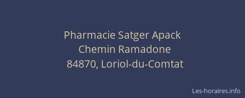 Pharmacie Satger Apack