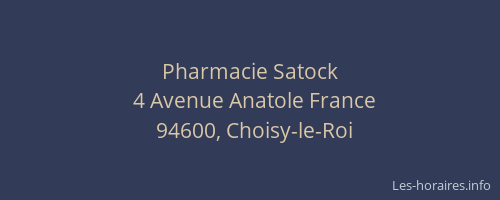 Pharmacie Satock